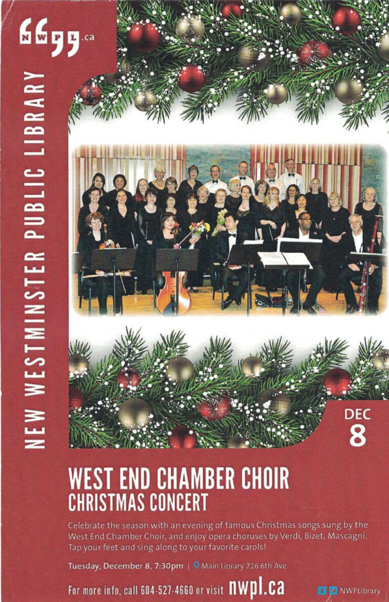 Christmas concert at the New Westminster Public Library