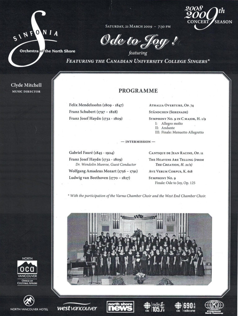 Ode to Joy with Sinfonia Orchestra of North Shore