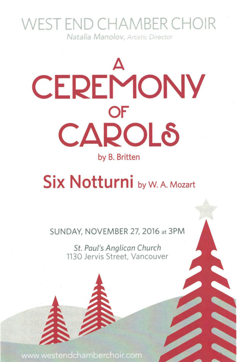 Britten – Ceremony of Carols Mozart – Six Notturni